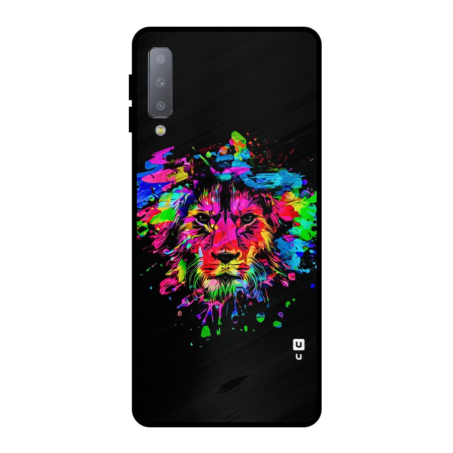 Artistic Lion Art Splash Metal Back Case for Galaxy A7 (2018)