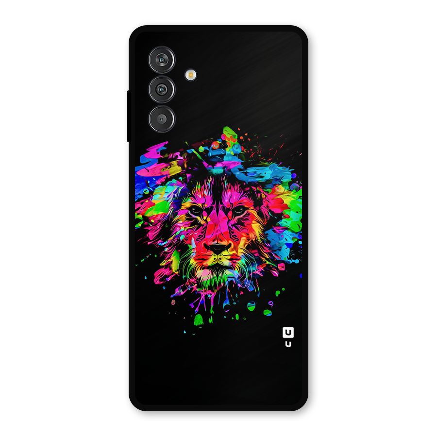 Artistic Lion Art Splash Metal Back Case for Galaxy F13