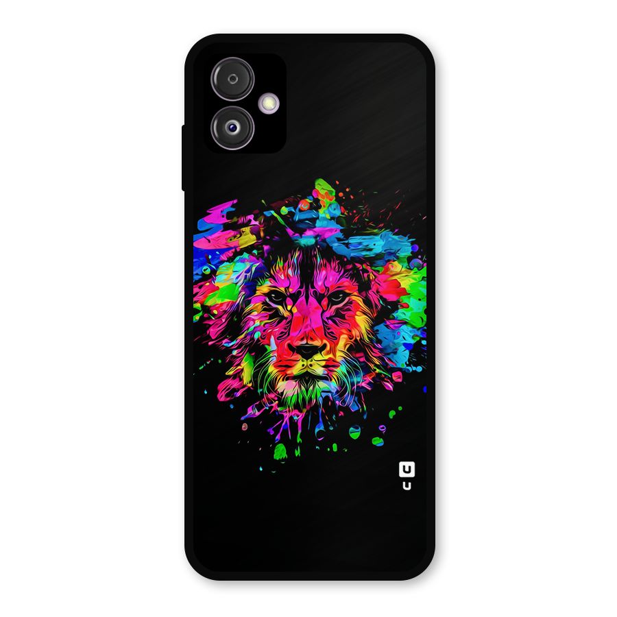 Artistic Lion Art Splash Metal Back Case for Galaxy F14