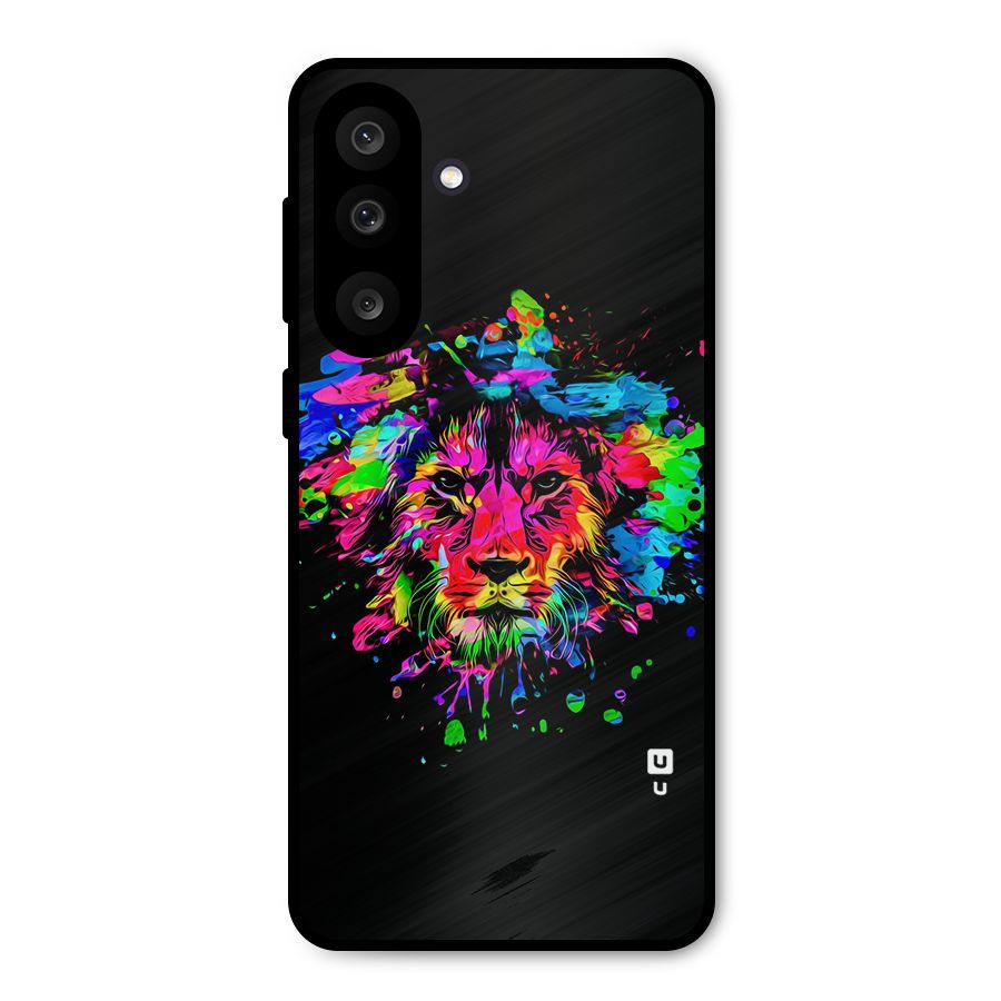 Artistic Lion Art Splash Metal Back Case for Galaxy F56