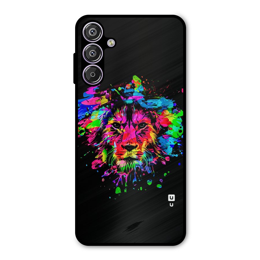 Artistic Lion Art Splash Metal Back Case for Galaxy M15