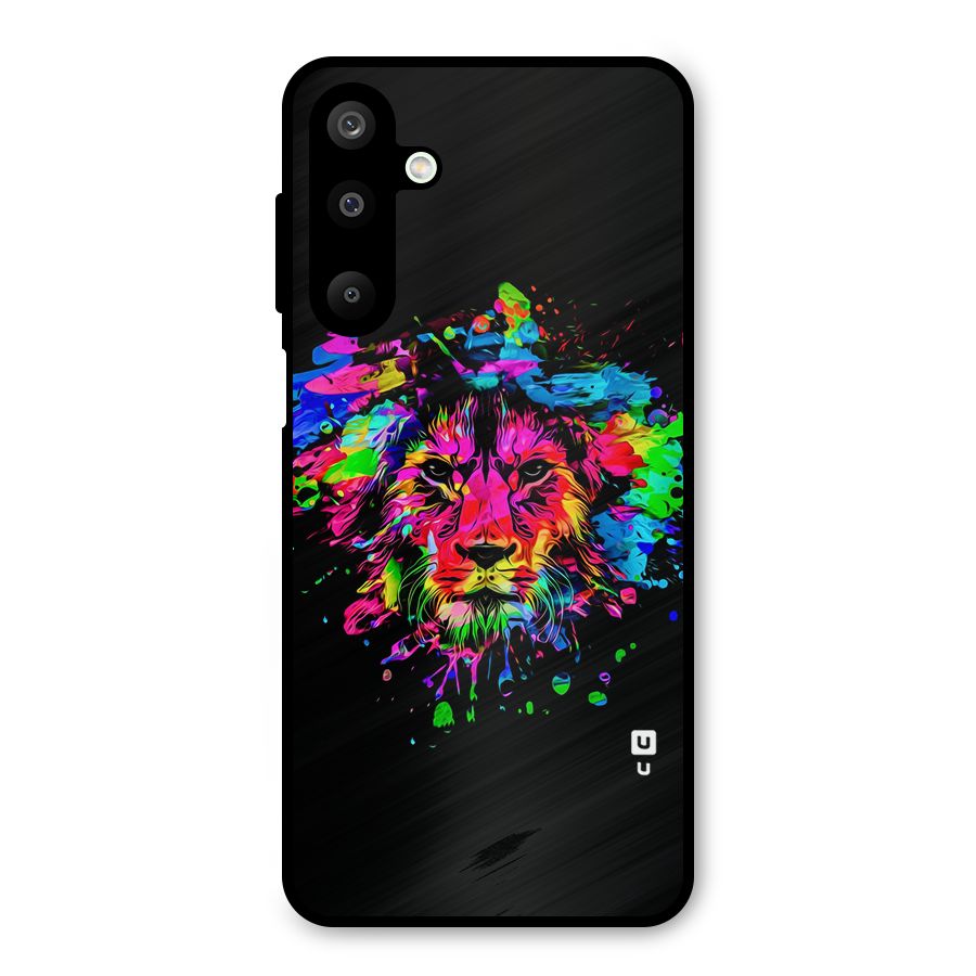 Artistic Lion Art Splash Metal Back Case for Galaxy M16