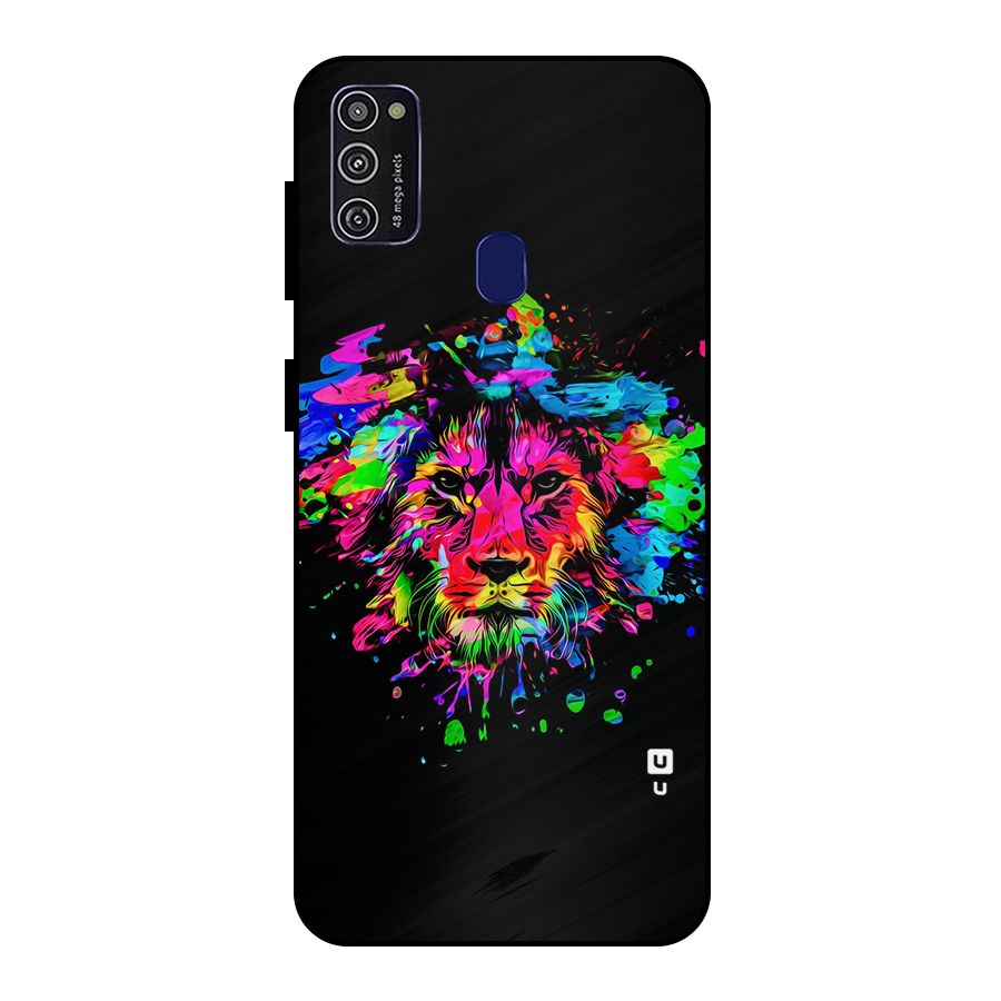 Artistic Lion Art Splash Metal Back Case for Galaxy M21
