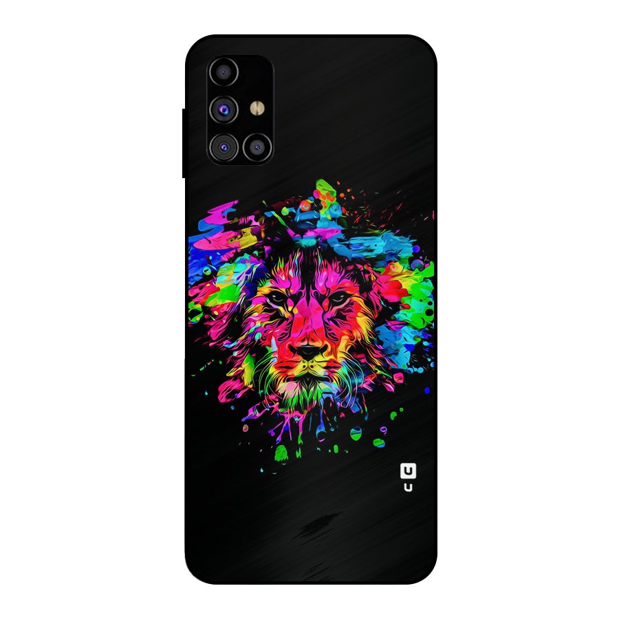 Artistic Lion Art Splash Metal Back Case for Galaxy M31s