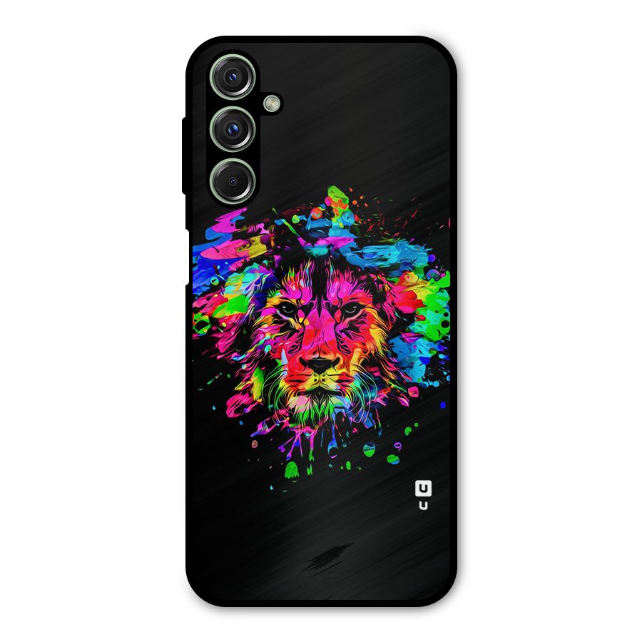 Artistic Lion Art Splash Metal Back Case for Galaxy M34