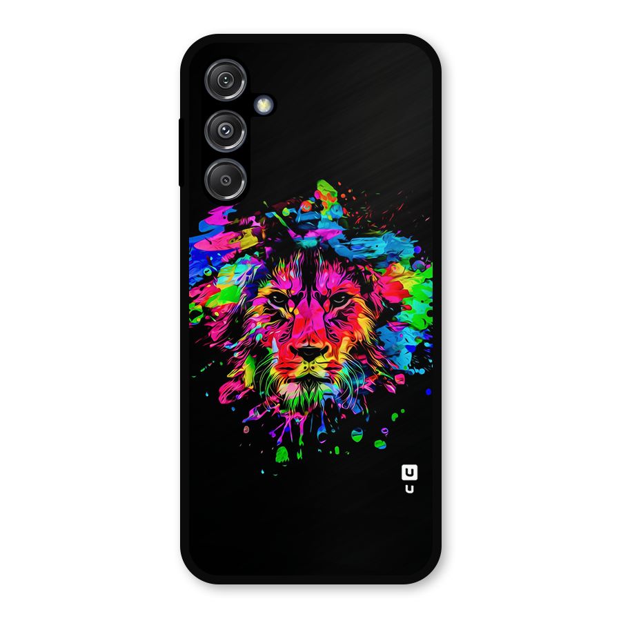 Artistic Lion Art Splash Metal Back Case for Galaxy M34 5G