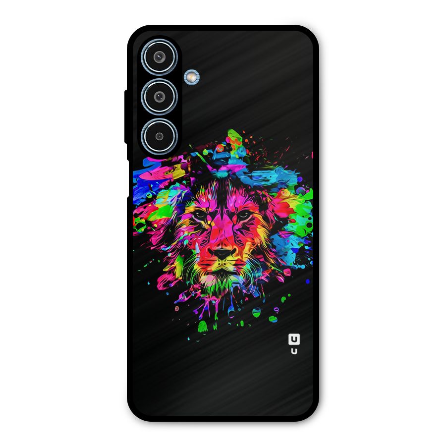 Artistic Lion Art Splash Metal Back Case for Galaxy M35
