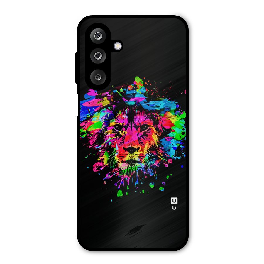 Artistic Lion Art Splash Metal Back Case for Galaxy M36