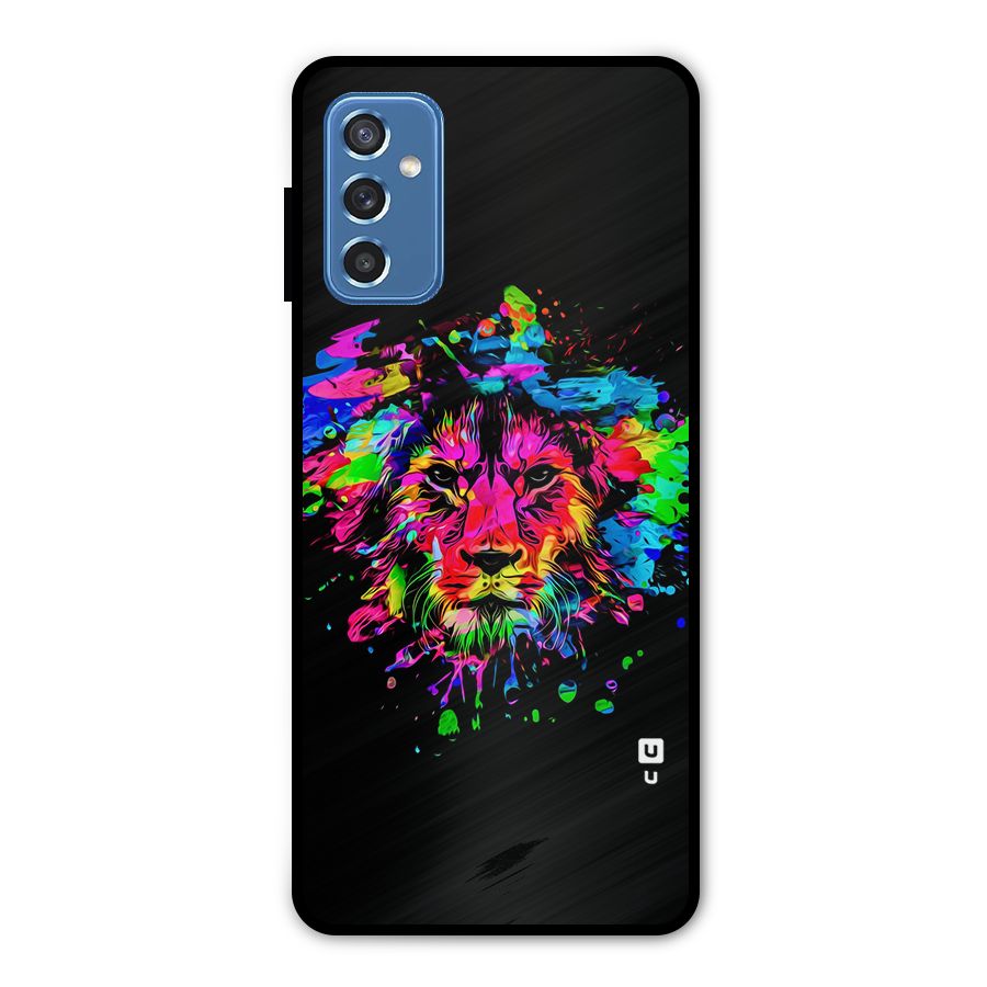 Artistic Lion Art Splash Metal Back Case for Galaxy M52 5G