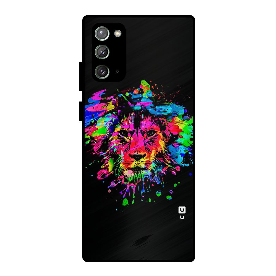 Artistic Lion Art Splash Metal Back Case for Galaxy Note 20