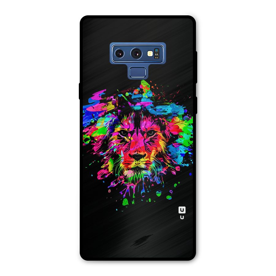 Artistic Lion Art Splash Metal Back Case for Galaxy Note 9