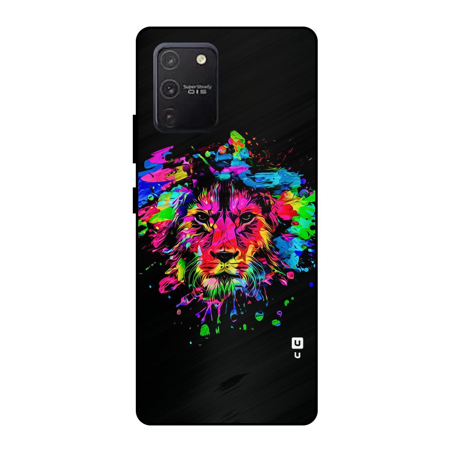 Artistic Lion Art Splash Metal Back Case for Galaxy S10 Lite