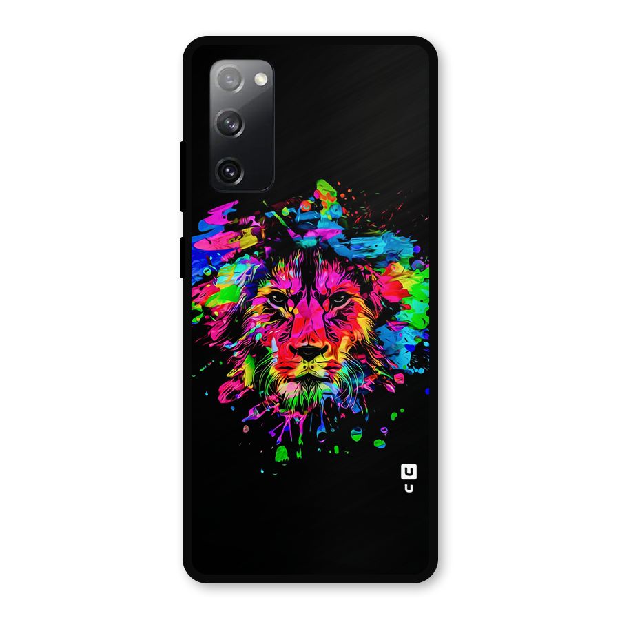 Artistic Lion Art Splash Metal Back Case for Galaxy S20 FE