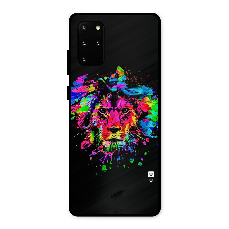 Artistic Lion Art Splash Metal Back Case for Galaxy S20 Plus