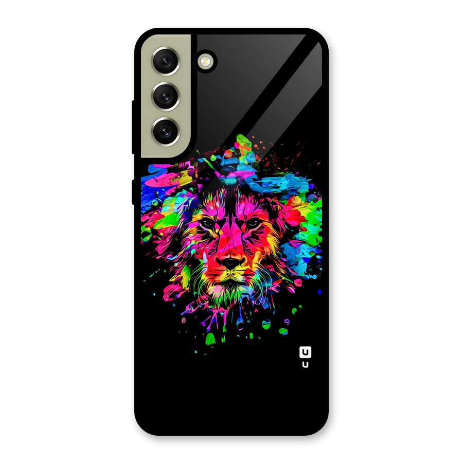 Artistic Lion Art Splash Metal Back Case for Galaxy S21 FE 5G (2023)