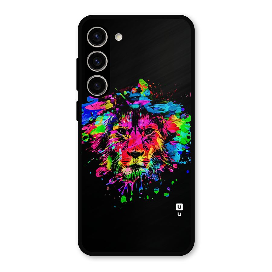 Artistic Lion Art Splash Metal Back Case for Galaxy S23 Plus