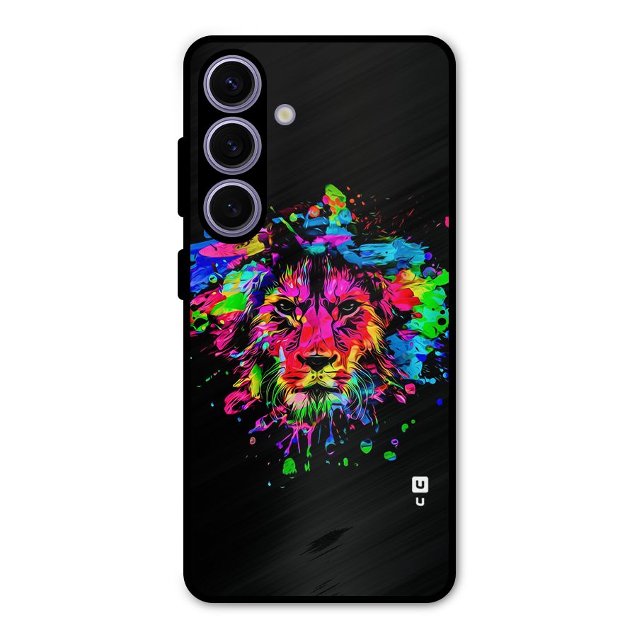 Artistic Lion Art Splash Metal Back Case for Galaxy S24