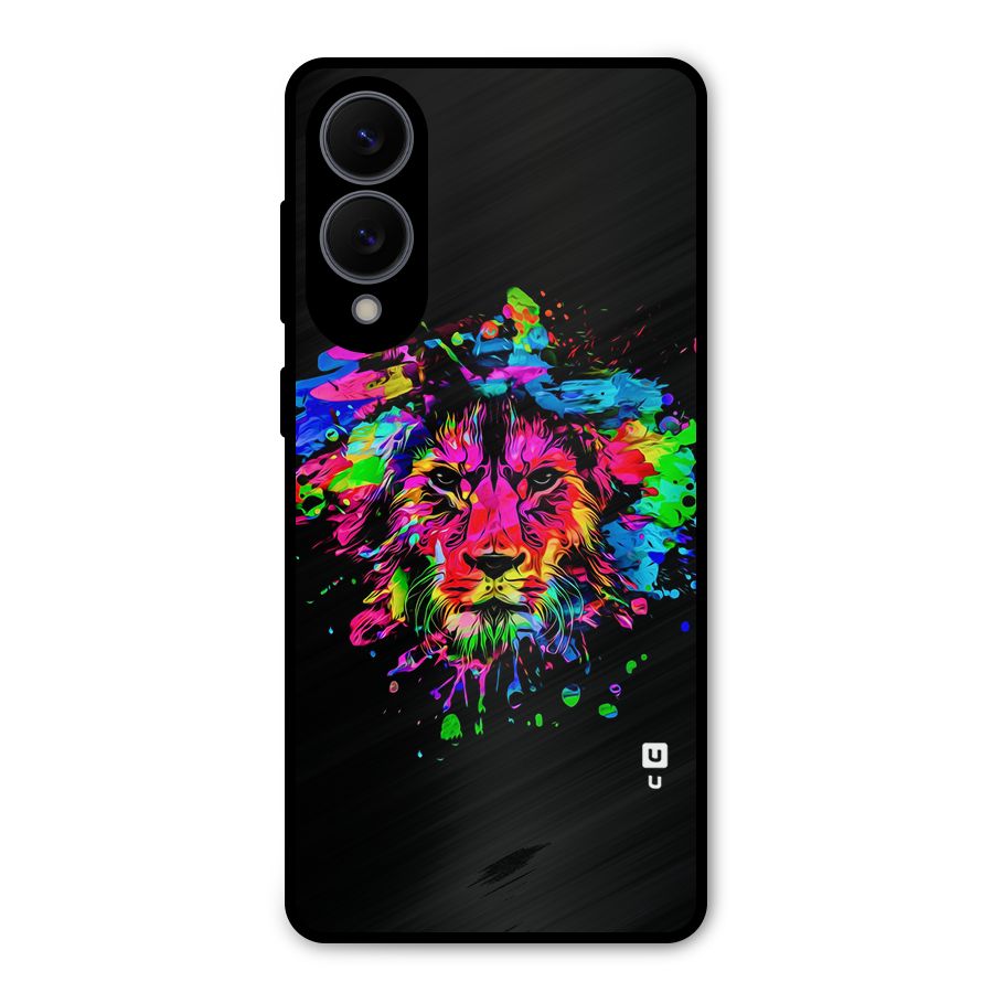 Artistic Lion Art Splash Metal Back Case for Galaxy S25 Edge