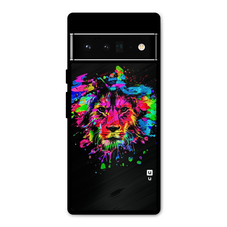 Artistic Lion Art Splash Metal Back Case for Google Pixel 6 Pro