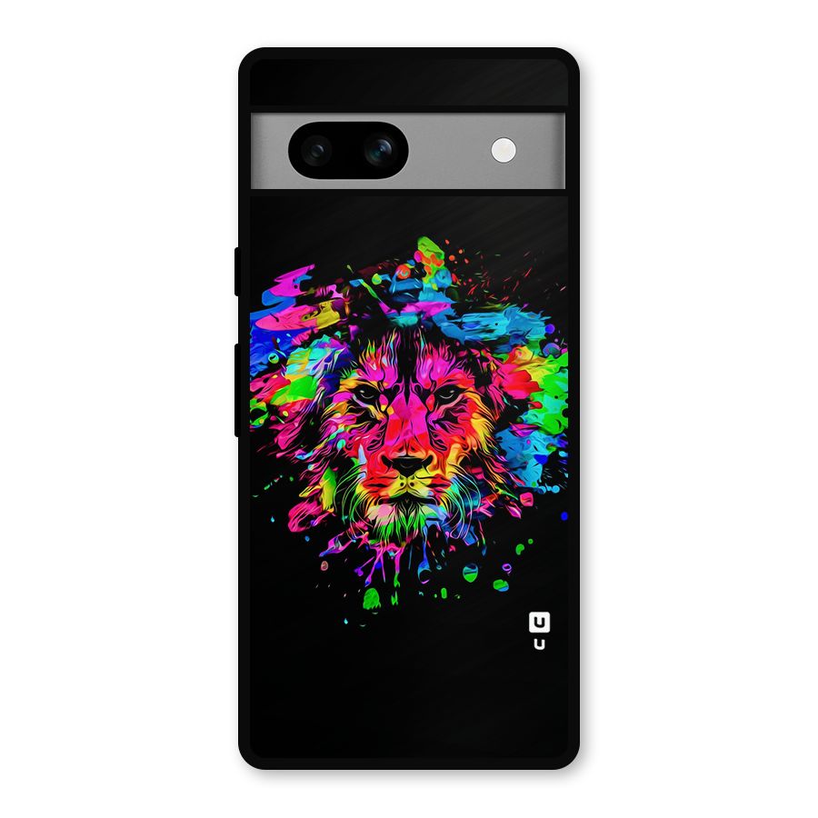 Artistic Lion Art Splash Metal Back Case for Google Pixel 7a