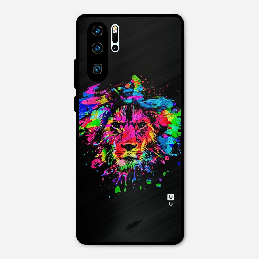 Artistic Lion Art Splash Metal Back Case for Huawei P30 Pro