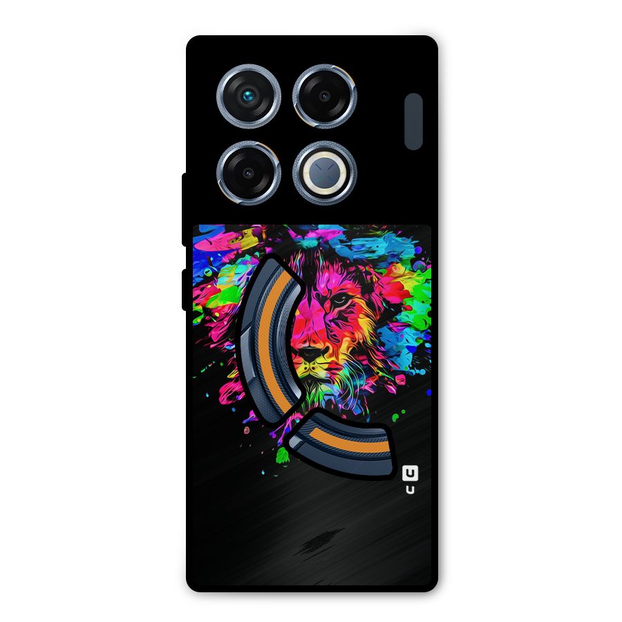 Artistic Lion Art Splash Metal Back Case for Infinix GT 20 Pro