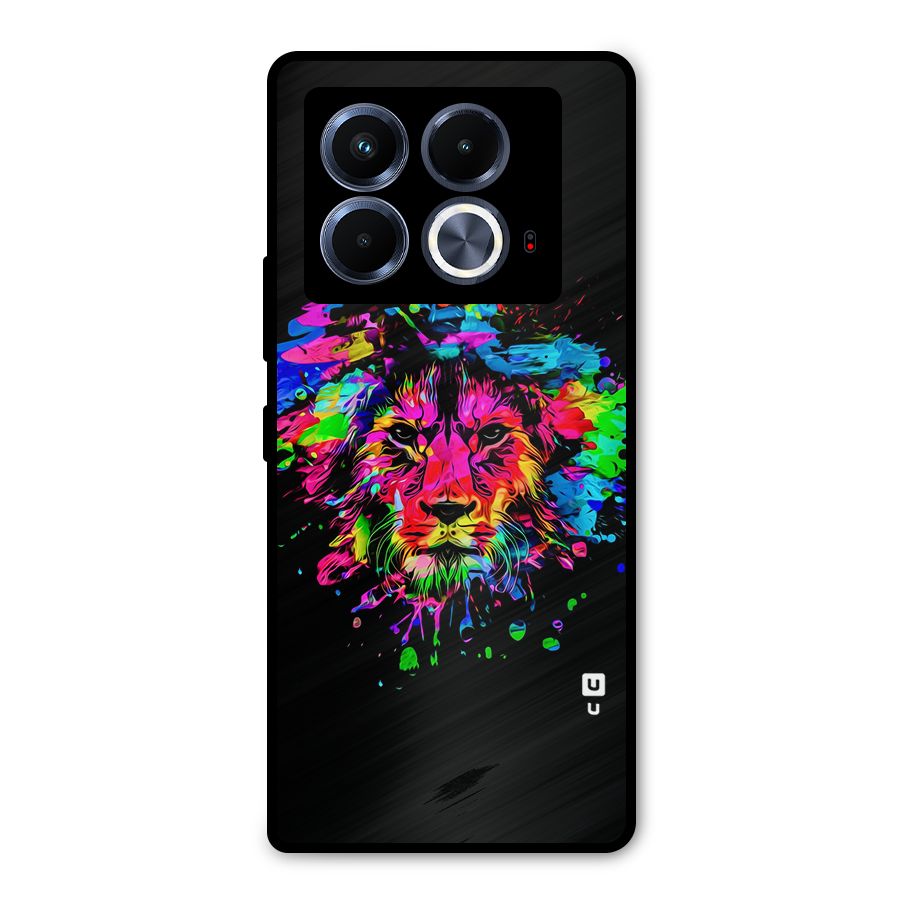 Artistic Lion Art Splash Metal Back Case for Infinix Note 40 5G
