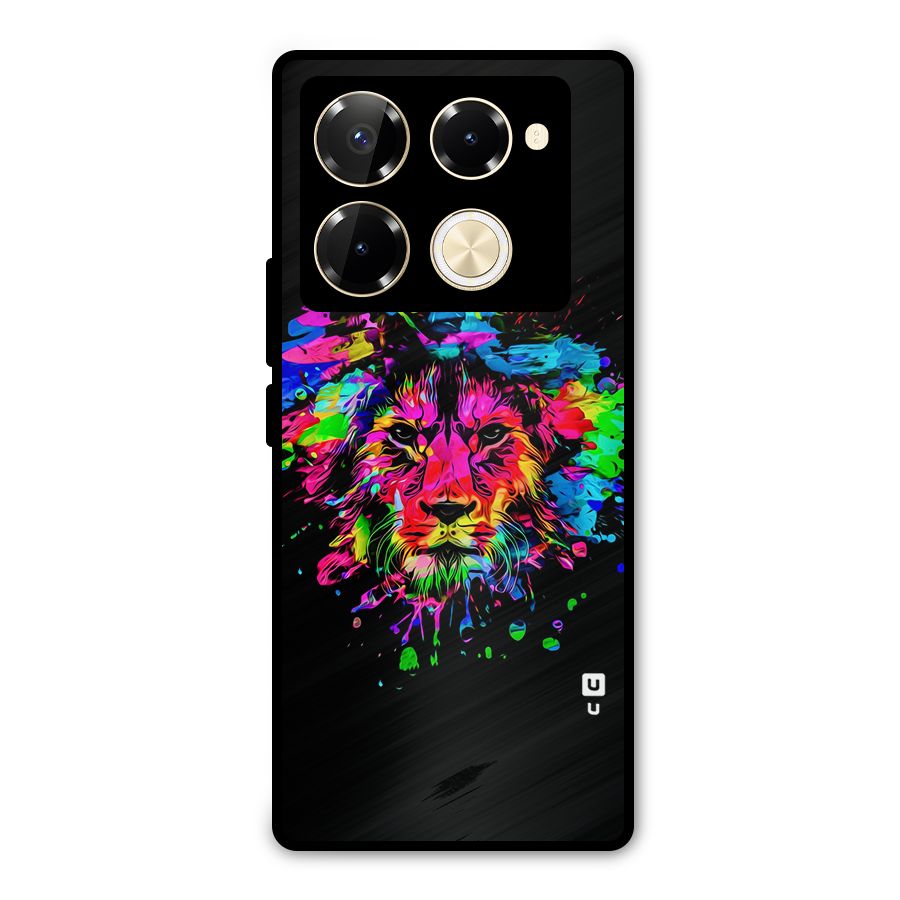 Artistic Lion Art Splash Metal Back Case for Infinix Note 40 Pro