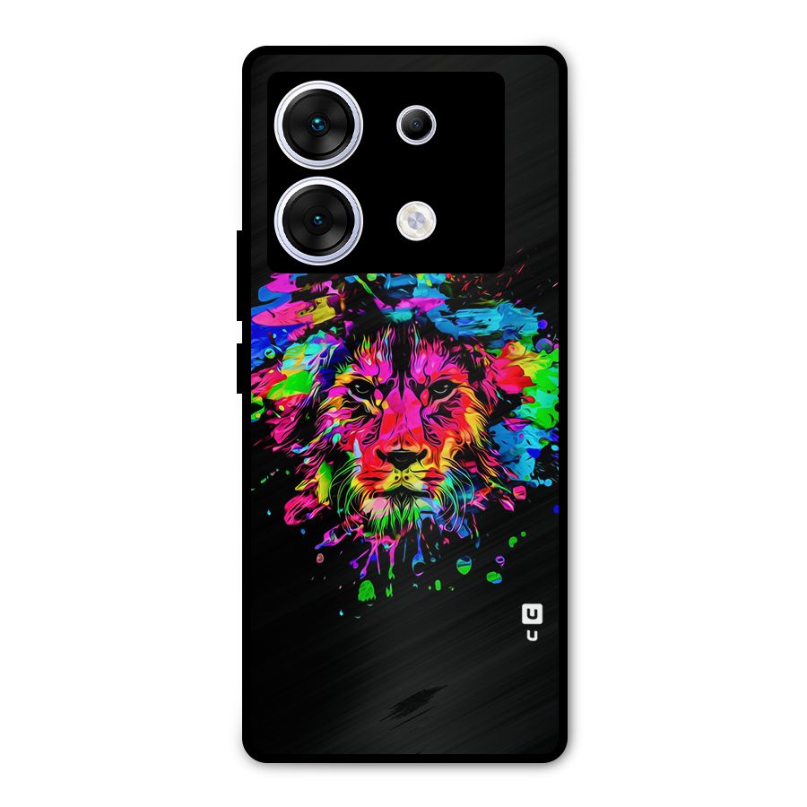 Artistic Lion Art Splash Metal Back Case for Infinix Zero 30 5G