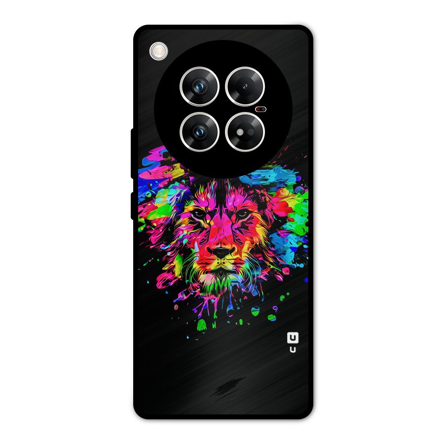 Artistic Lion Art Splash Metal Back Case for Infinix Zero 40 5G