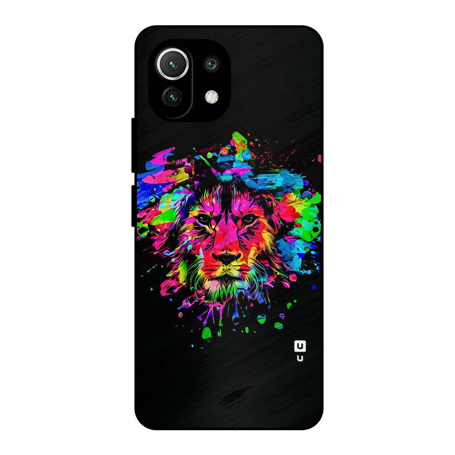 Artistic Lion Art Splash Metal Back Case for Mi 11 Lite