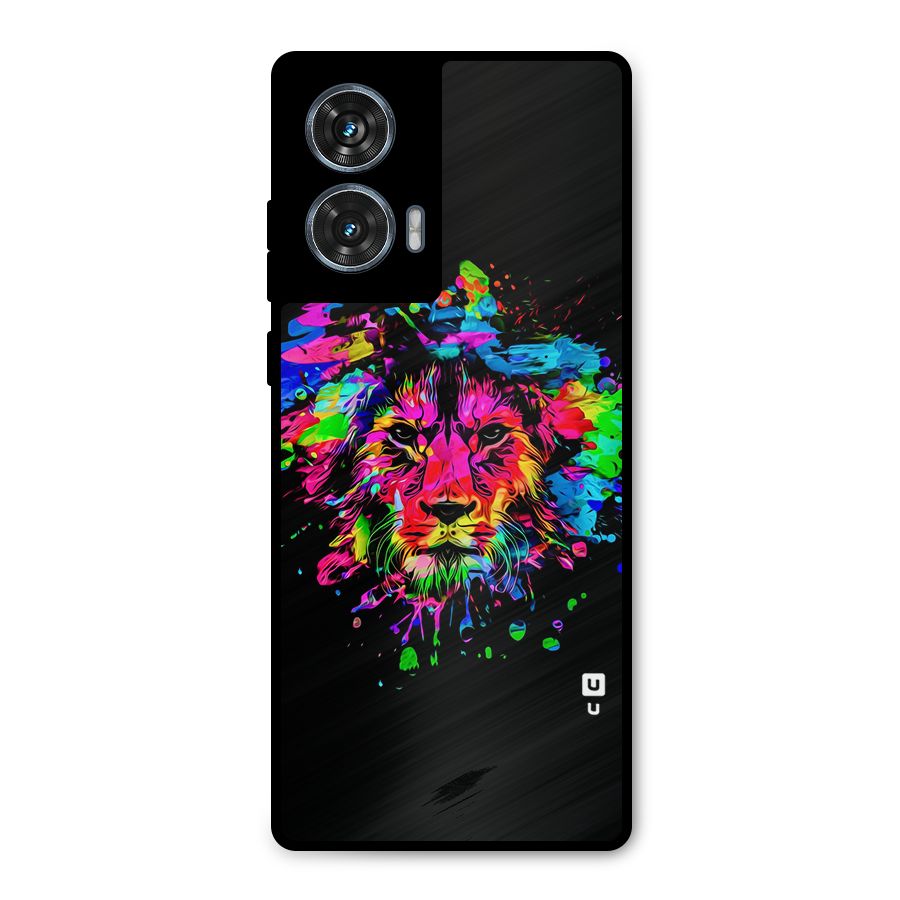 Artistic Lion Art Splash Metal Back Case for Motorola G96