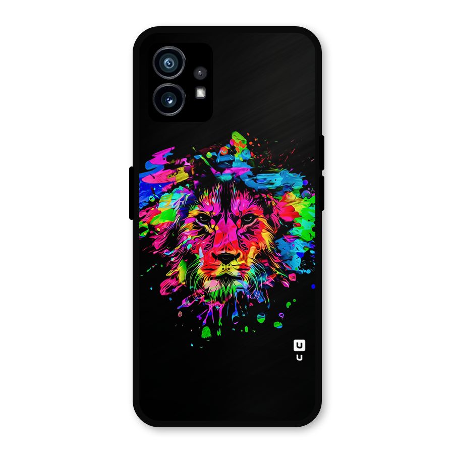Artistic Lion Art Splash Metal Back Case for Nothing Phone 1