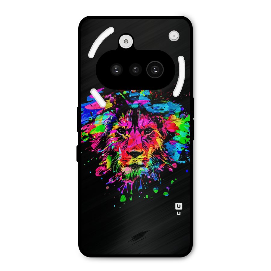 Artistic Lion Art Splash Metal Back Case for Nothing Phone 3a