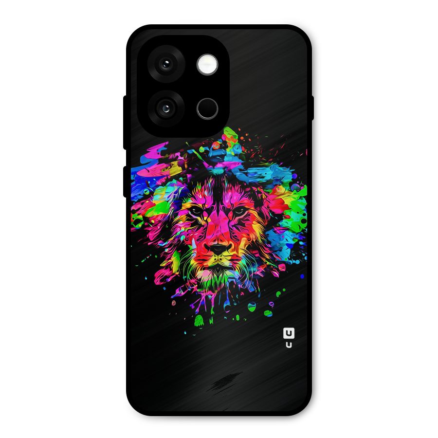 Artistic Lion Art Splash Metal Back Case for OnePlus 13s