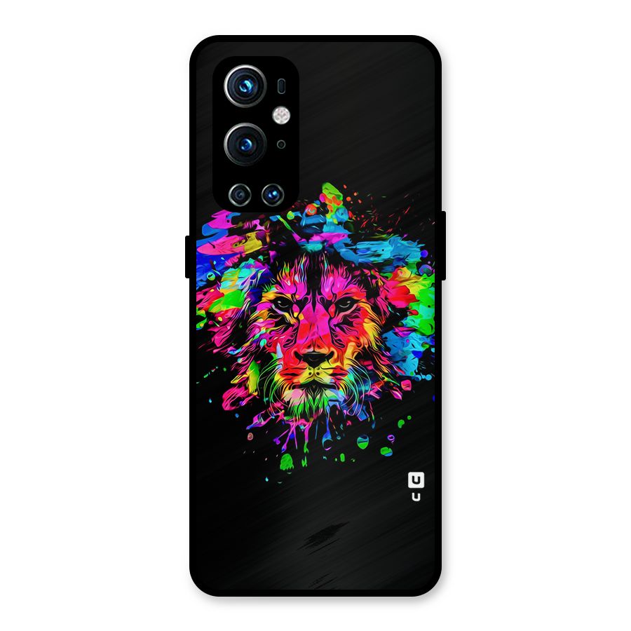 Artistic Lion Art Splash Metal Back Case for OnePlus 9 Pro