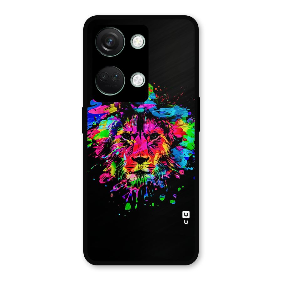Artistic Lion Art Splash Metal Back Case for OnePlus Nord 3