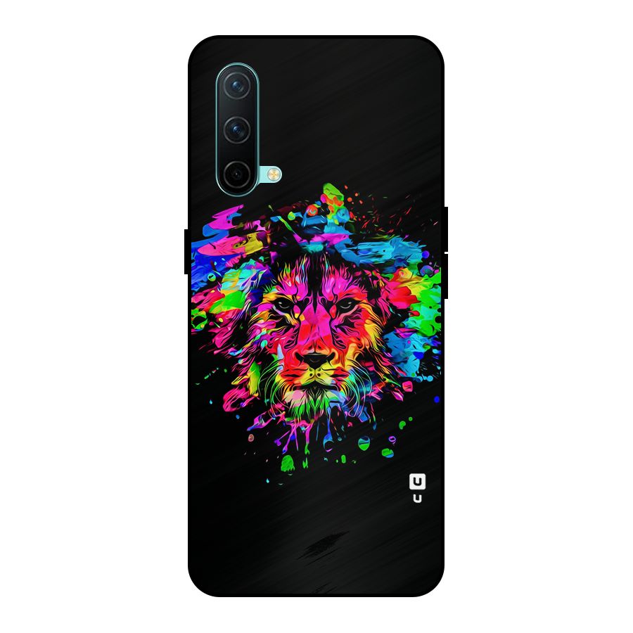 Artistic Lion Art Splash Metal Back Case for OnePlus Nord CE 5G