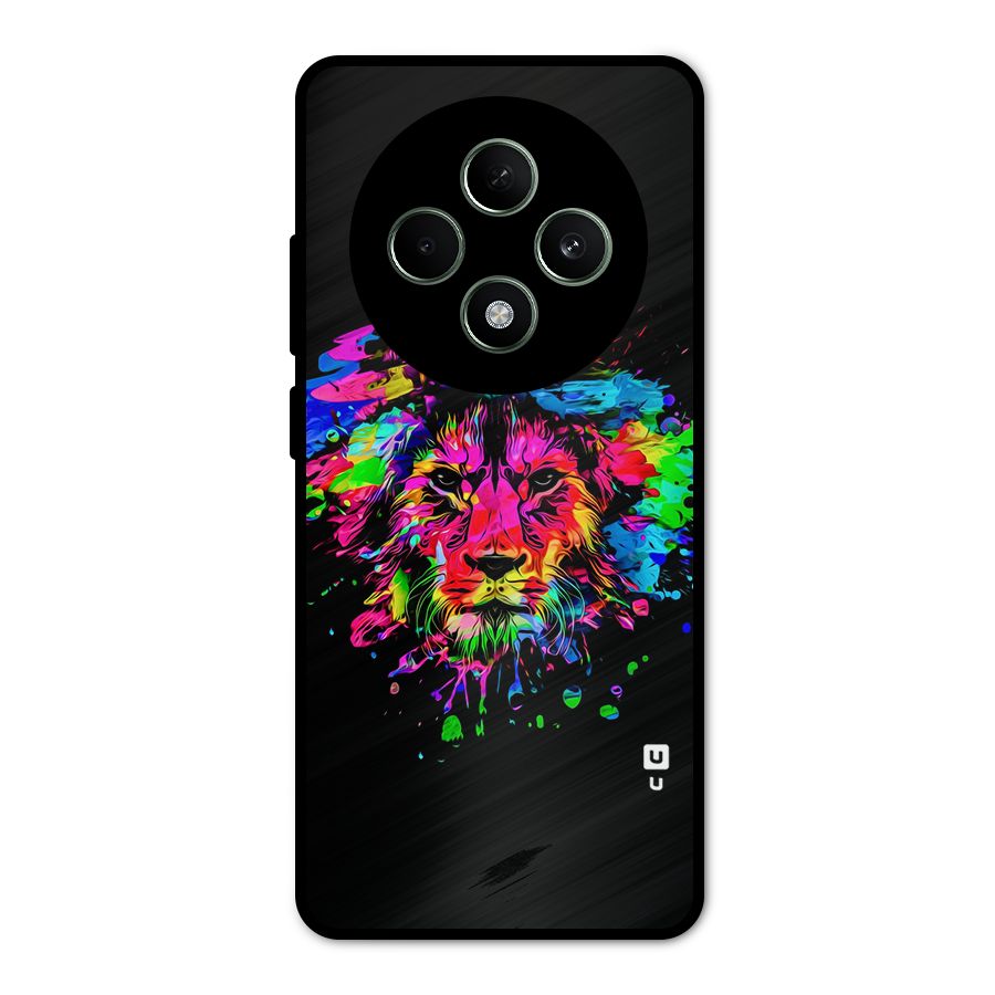 Artistic Lion Art Splash Metal Back Case for Oppo F27