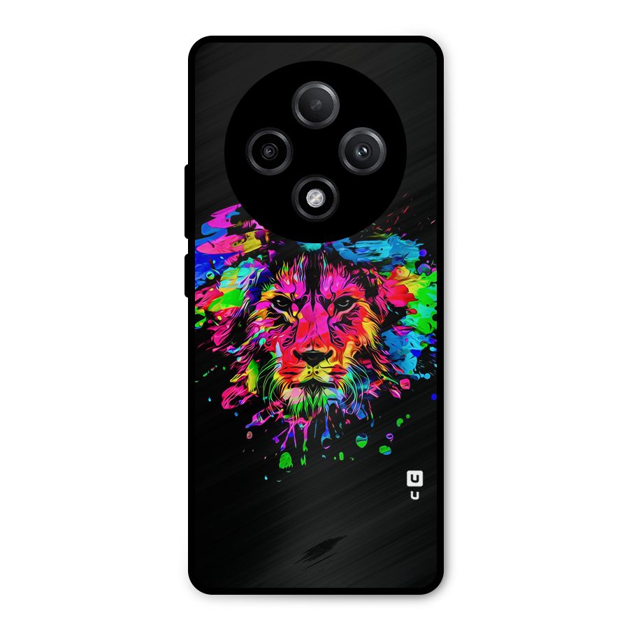 Artistic Lion Art Splash Metal Back Case for Oppo F27 Pro Plus