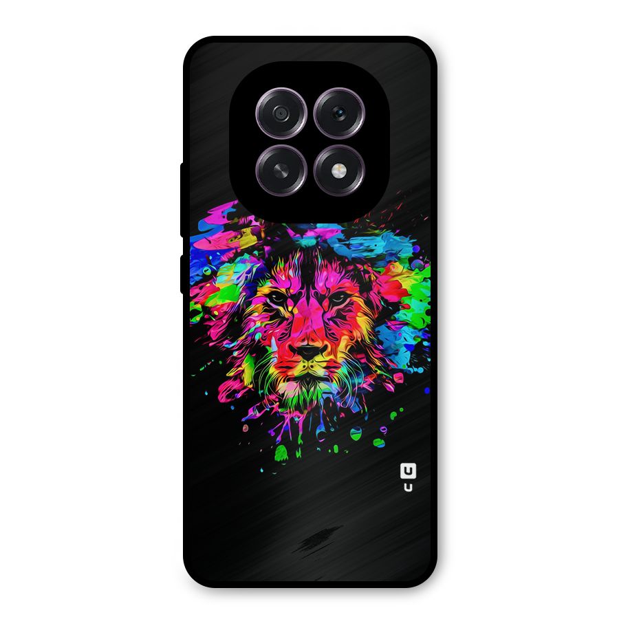 Artistic Lion Art Splash Metal Back Case for Oppo F29