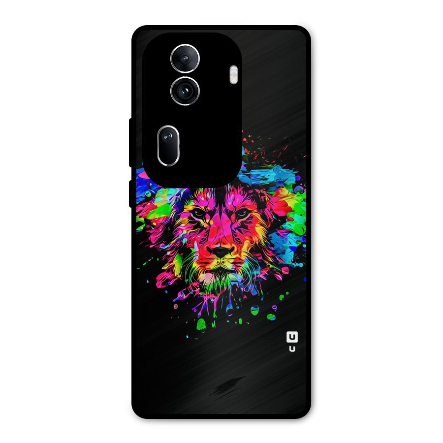 Artistic Lion Art Splash Metal Back Case for Oppo Reno11 Pro 5G