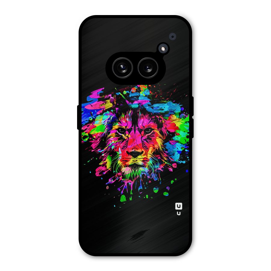 Artistic Lion Art Splash Metal Back Case for Nothing Phone 2a