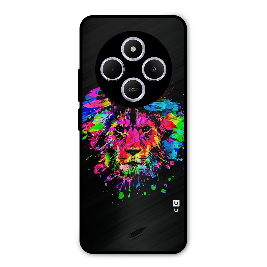 Artistic Lion Art Splash Metal Back Case for Poco C75 5G