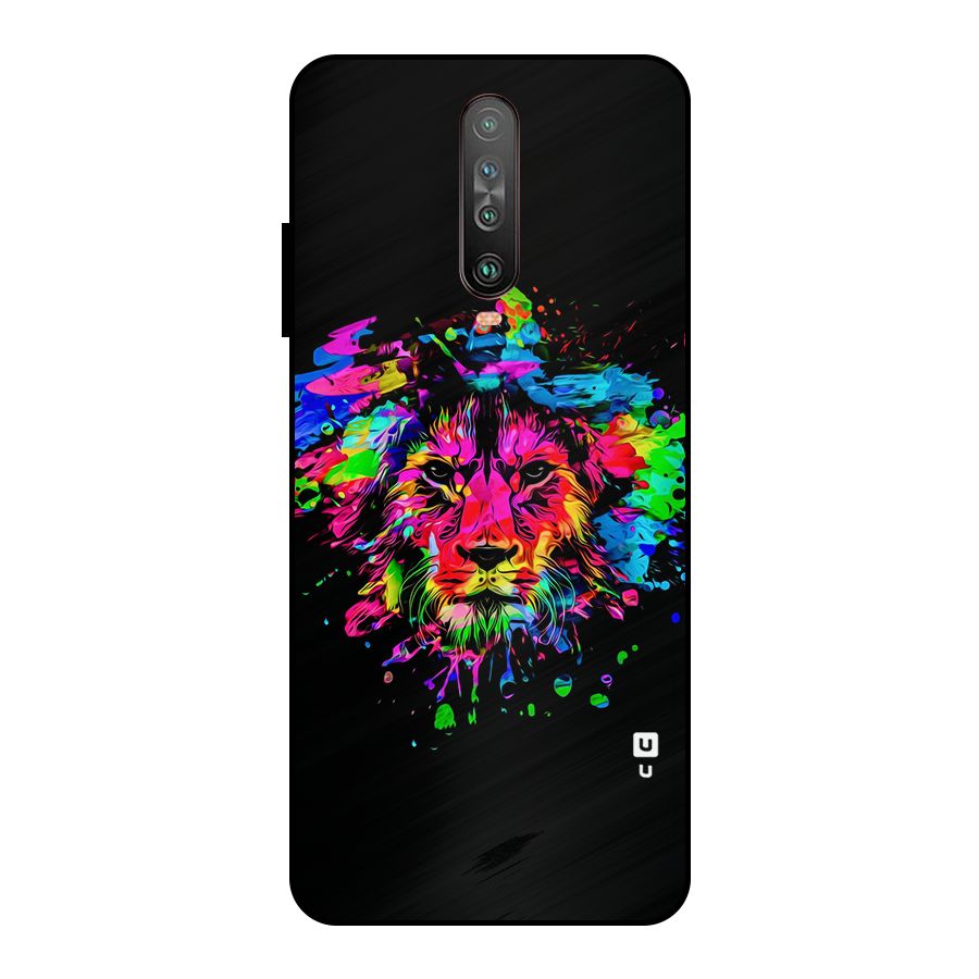 Artistic Lion Art Splash Metal Back Case for Poco X2