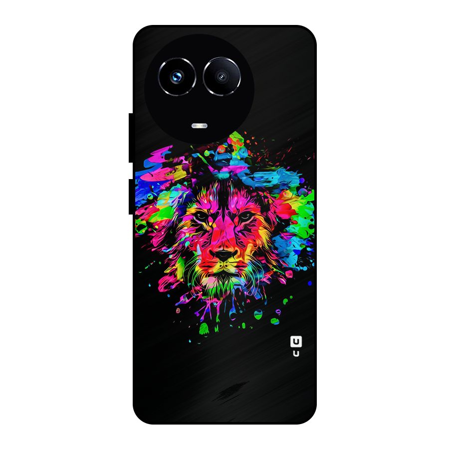Artistic Lion Art Splash Metal Back Case for Realme 11 5G