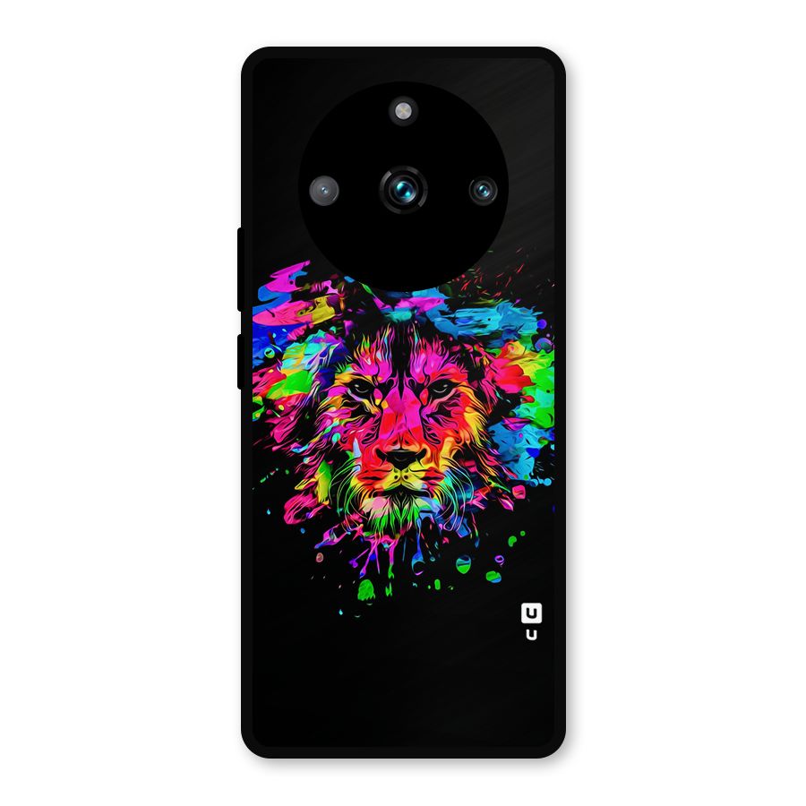 Artistic Lion Art Splash Metal Back Case for Realme 11 Pro Plus