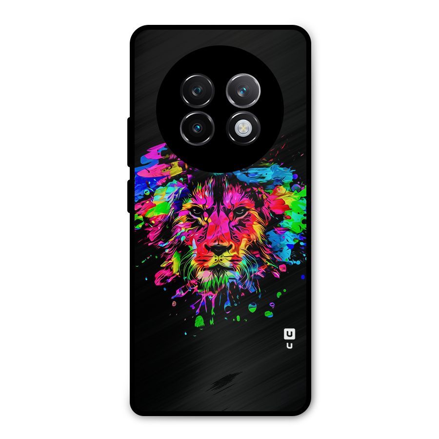 Artistic Lion Art Splash Metal Back Case for Realme 13 Plus