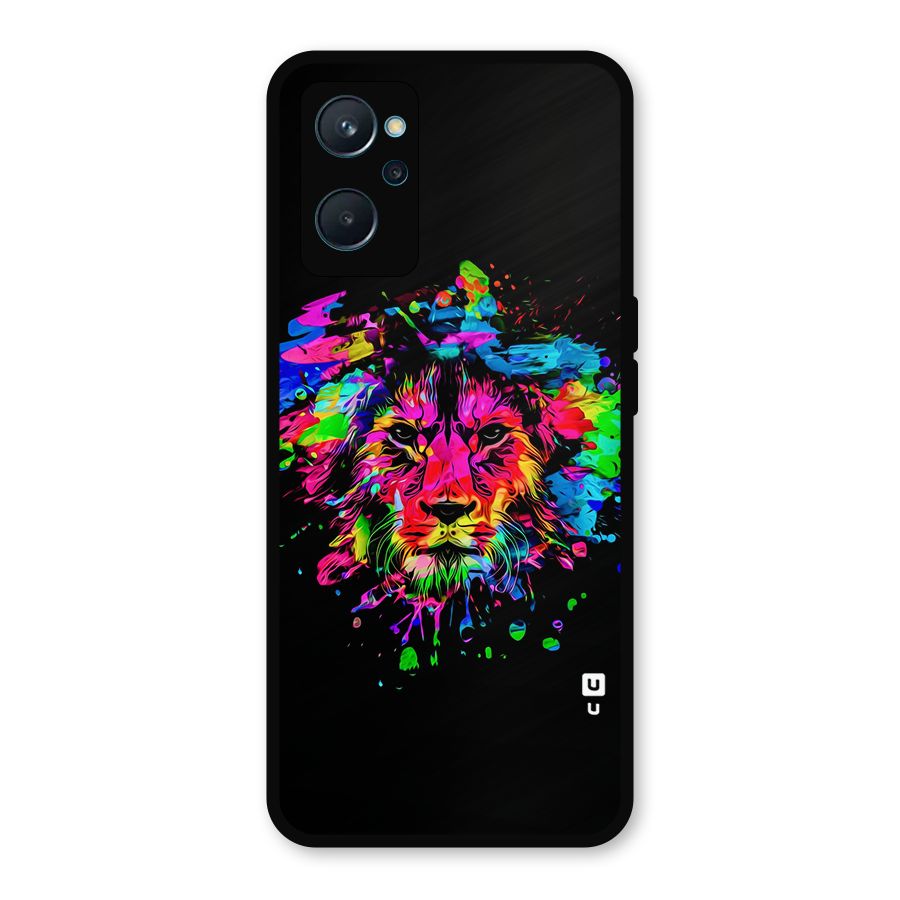 Artistic Lion Art Splash Metal Back Case for Realme 9i