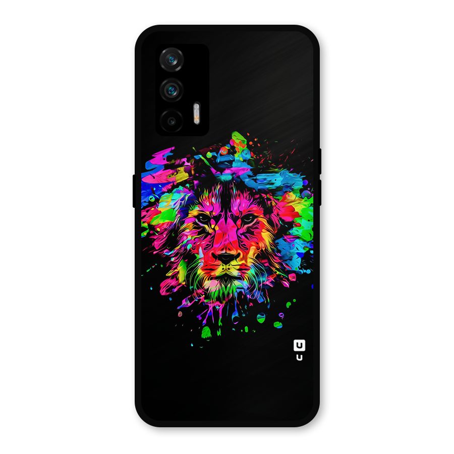 Artistic Lion Art Splash Metal Back Case for Realme GT 5G